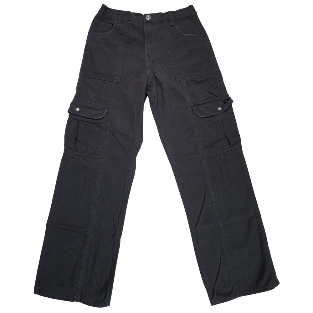 Aeropostale Womens Black Utility Cargo Pants Straight Leg‎ Cotton Size M
